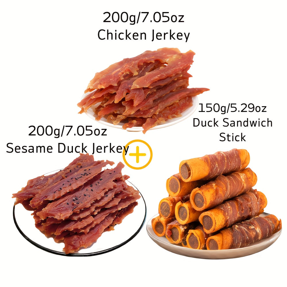 Dog Treat Assortment with Chicken Jerky and Wrapped Chew Selections, Combination 1–6 Options for Medium and Large Dogs, Supervised Snack and Reward Time