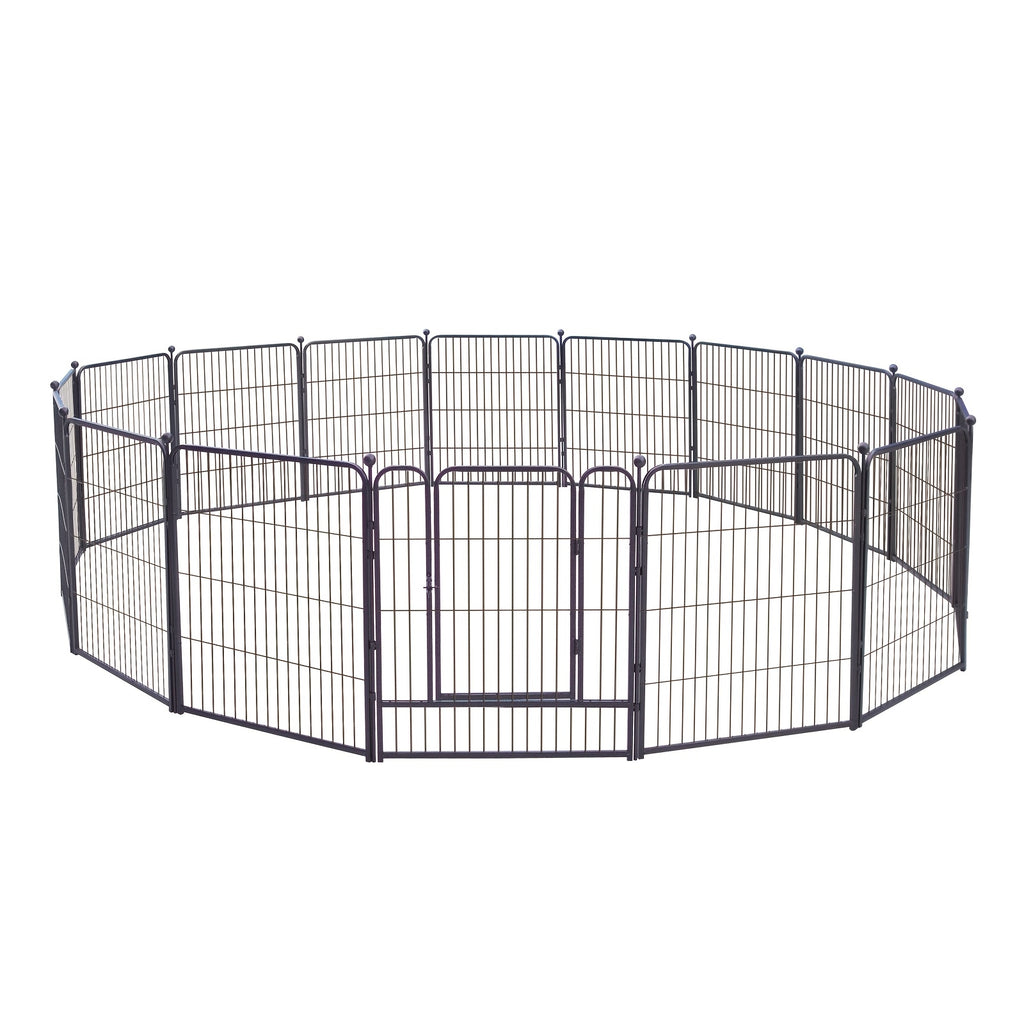 Dog Playpen for RV Camping, Heavy Duty Metal Exercise Fence with 8-Panel 32-Inch or 16-Panel 45-Inch Options for Supervised Dog Play