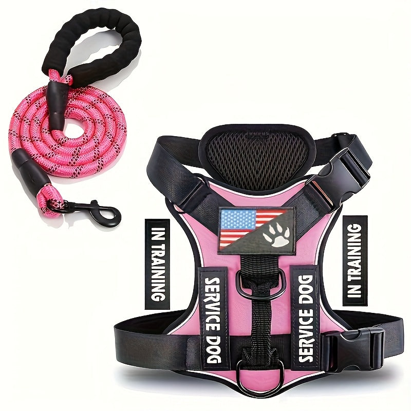 Dog Harness with Soft Control Handle, Adjustable Reflective Walking Vest for Daily Walks and Training, Five Color Choices in S to XL Sizes