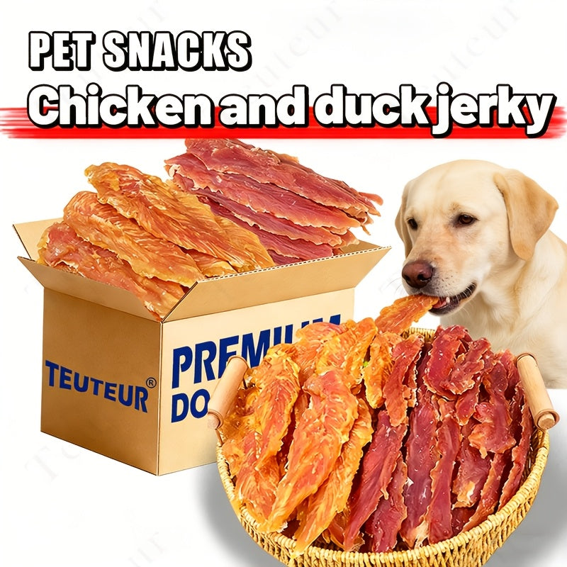 Chicken and Duck Dog Treats, 150g Air-Dried Dual-Blend Meat Slices for Supervised Training Rewards, Everyday Snacks and Dog Lover Gift Baskets
