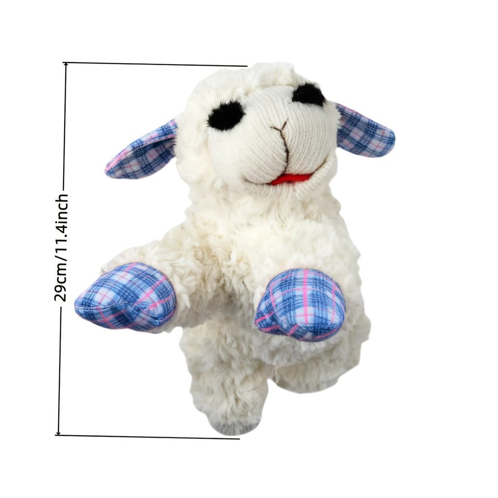 Squeaky Plush Dog Toy with 5 Sound Makers, White Soft Pet Companion for Gentle Small and Medium Dogs, Supervised Indoor Play and Dog Lover Gifts