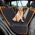 Heavy Duty Dog Car Seat Cover with Side Flaps, Non-Slip Nylon Backseat Protector with Orange Edge or Black Mesh Zipper Style for SUVs, Sedans and Trucks