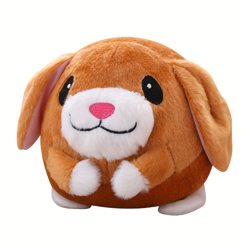Bouncing Dog Toy with Recording and Music Modes, Rechargeable Jumping Pet Ball in Rabbit, Hamster, Puppy and Pig Styles for Supervised Play