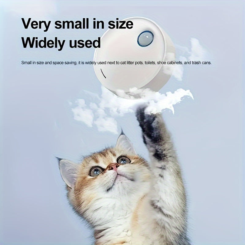 Cat Litter Box Deodorizer with Intelligent Sensor Light, White Automatic Pet Odor Management Device for Cat and Dog Toilet Areas, 1 Piece
