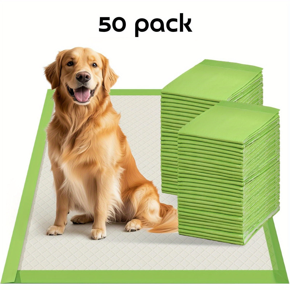 Jumbo Dog Pee Pads 28 x 34 Inch, Six-Layer Disposable Puppy Potty Training Pads with Absorbent Core and PE Backing, 50 or 100 Count Options