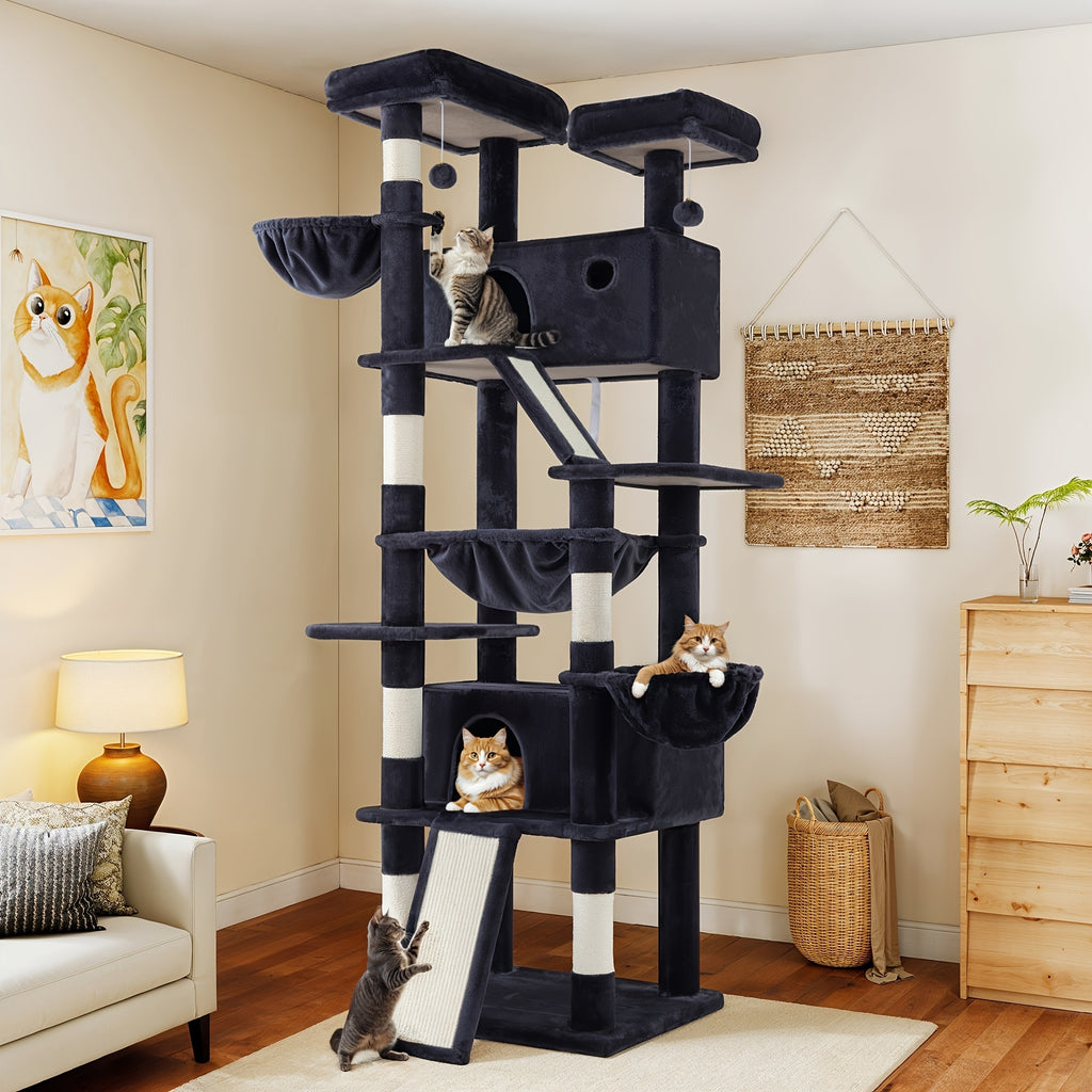 Multi-Size Cat Tree Tower for Indoor Cats, 36 65 68 or 81 Inch Multi-Level Pet Furniture with Sisal Scratching Posts and Plush Resting Areas