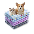 Small Pet Blankets 3 Pack, Soft Fluffy Fleece Throws 20 x 16 Inches for Dogs, Puppies and Cats, Dot, Bone or Paw Pattern Bedding Options