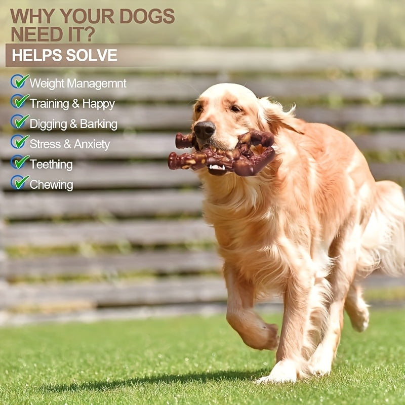 Gorilla Dog Chew Toy for Medium and Large Dogs, Beef-Flavored Brown Nylon Chewing Toy with Textured Shape for Supervised Everyday Play