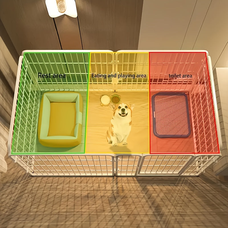 Stainless Steel Dog Playpen for Indoor Rest, Play and Potty Training, Flexible Pet Enclosure for Small and Medium Dogs in Black or White for Home Routines
