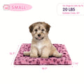 Reversible Dog Crate Mat with Leopard Print, Machine Washable Plush Pet Sleeping Pad for Dogs and Cats, Foldable Fleece Cushion in S to XL