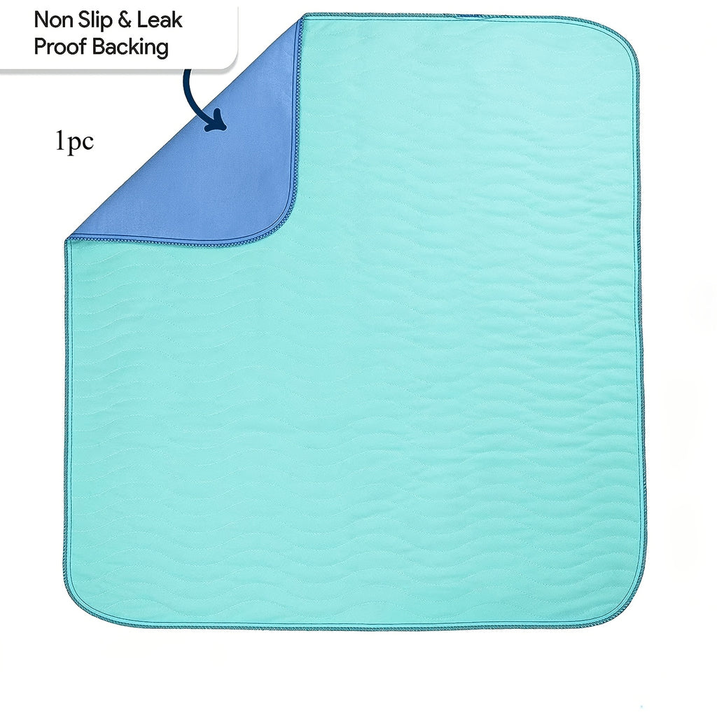 Washable Dog Pee Pad 17.72 x 23.62 Inches, Blue-Green Reusable Pet Training Mat for Puppy House Training, Dog Crates and Pet Beds