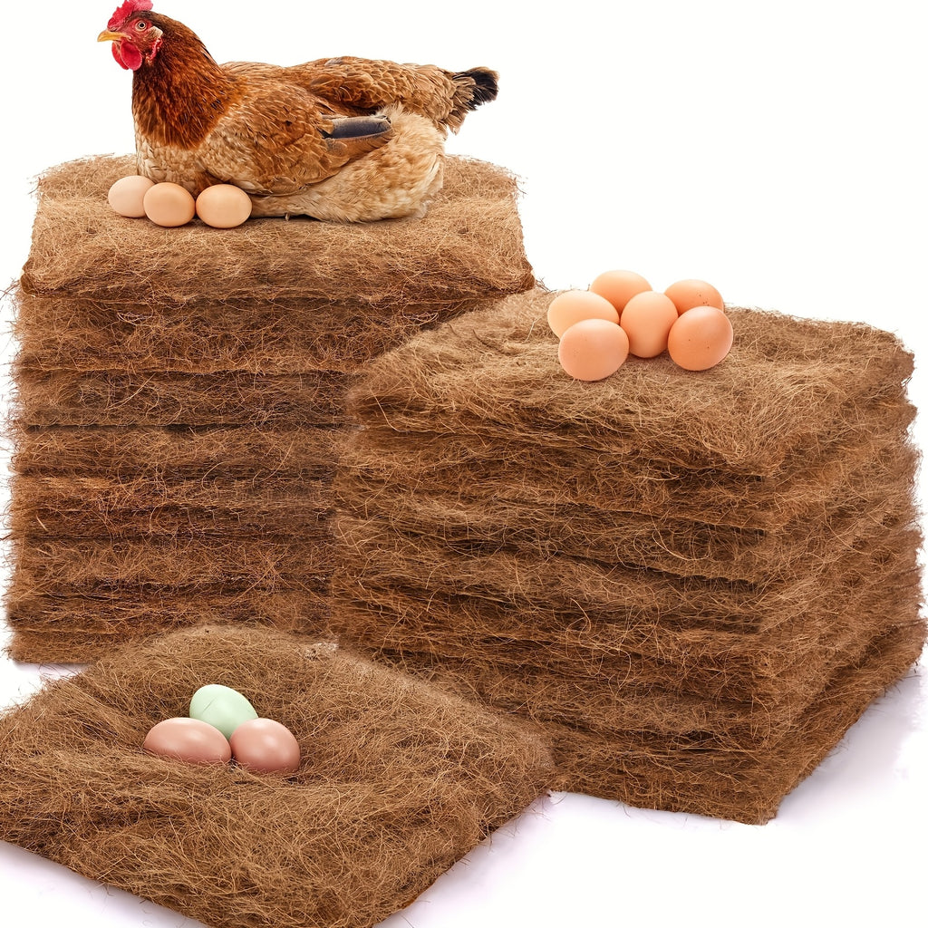 Chicken Nesting Box Pads 25 Pack, 12 x 12 Inch Brown Cut-to-Fit Hen Nest Liners for Backyard Poultry Coops and Everyday Nest Bedding Care