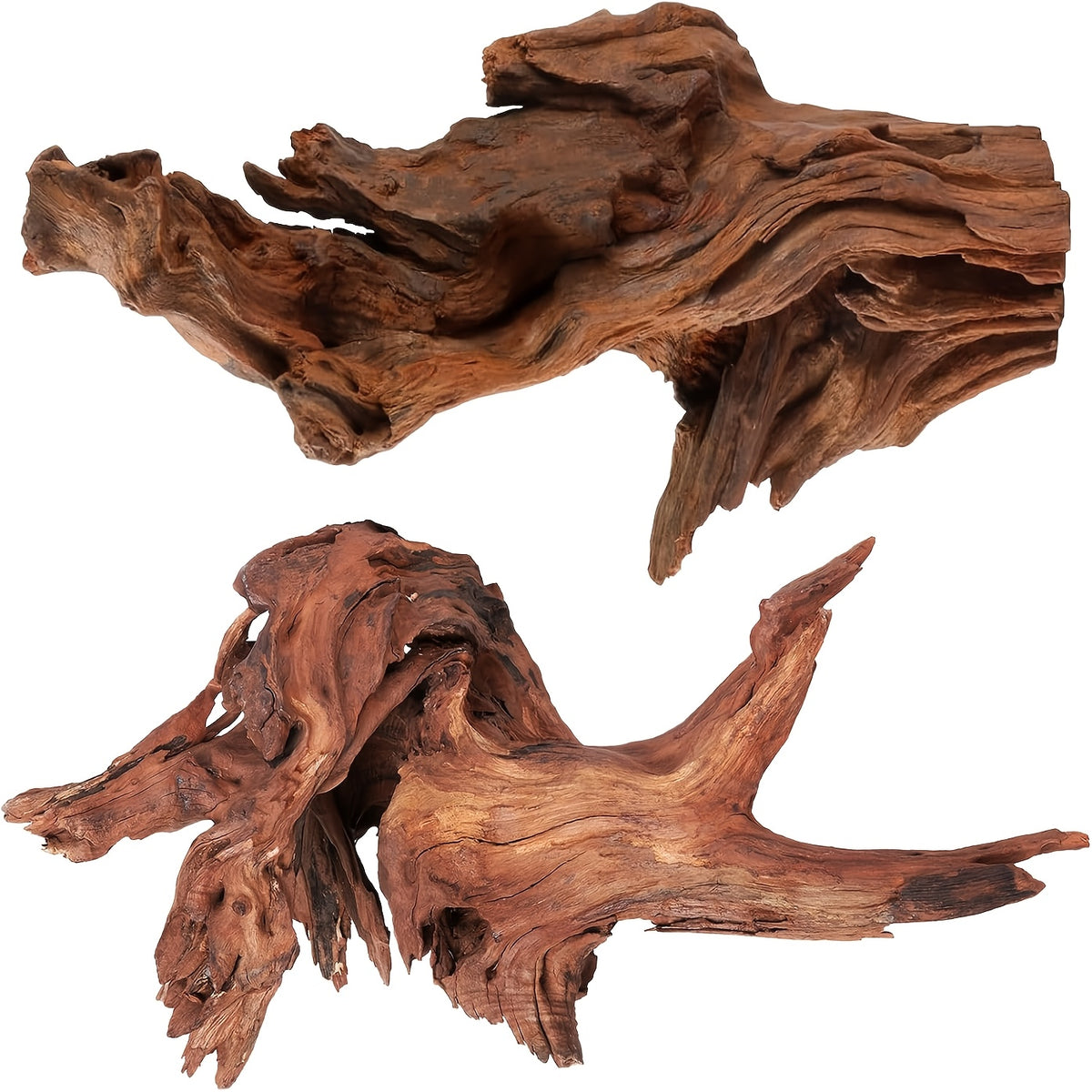 Extra Large Aquarium Driftwood 2-Pack, 14–18 Inch Natural Wood Decor for Fish Tank Aquascapes, Reptile Terrariums and Air Plant Displays