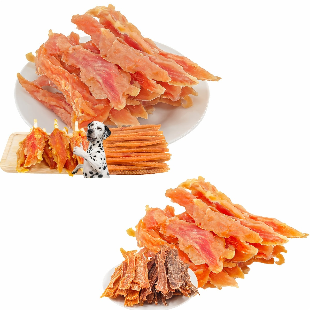Dog Jerky Treat Variety Pack, Chicken and Duck Mixed Pack or Beef Strip Options for Supervised Training Rewards and Everyday Snack Time