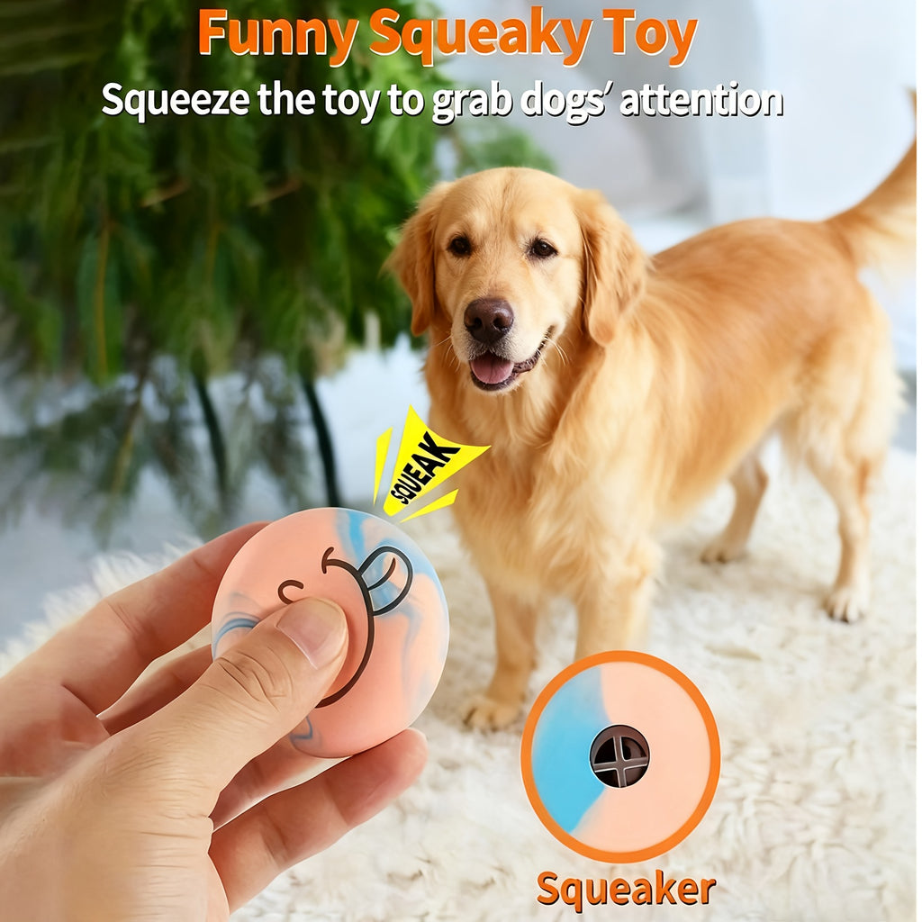 Squeaky Dog Balls with Cartoon Patterns, 6-Pack Soft Latex Bouncy Fetch Toys for Small Dogs, Multicolor Battery-Free Interactive Play Set