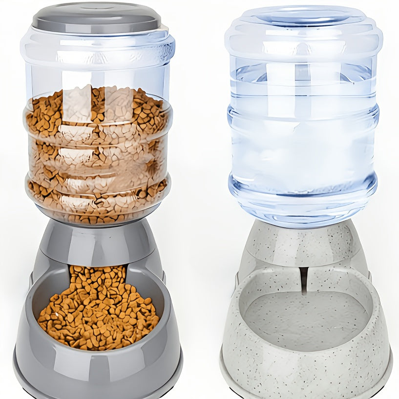 Gravity Dog Feeder or Water Dispenser, 1 Gallon Pet Food and Water Bowl Options for Cats and Small to Medium Dogs, Battery-Free PP Design