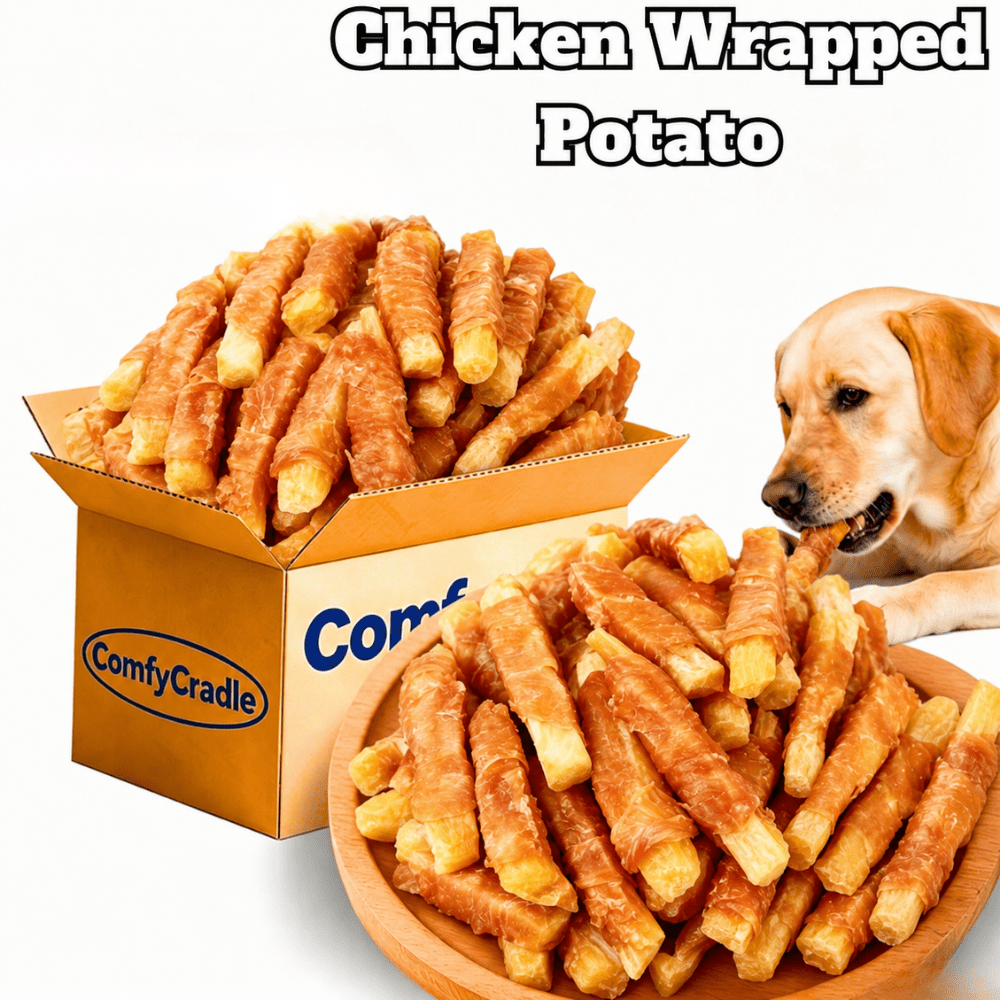 Chicken Sweet Potato Dog Treats, Thick Sliced Chicken and Sweet Potato Jerky Strips, High Protein Rawhide Free Chews for Small Medium Large Dogs, Easy to Digest Training Rewards and Healthy Daily Snacks