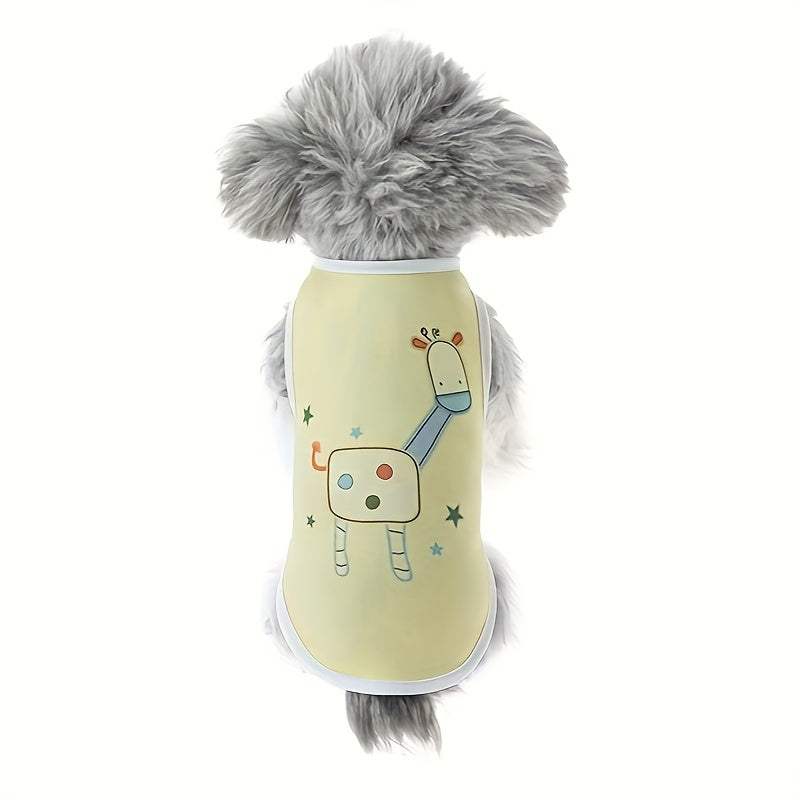 Dog Clothes 6 Pack with Cute Prints, Breathable Polyester Pet Outfits for Small and Medium Dogs and Cats, XS to XL for Everyday Dress-Up and Photos