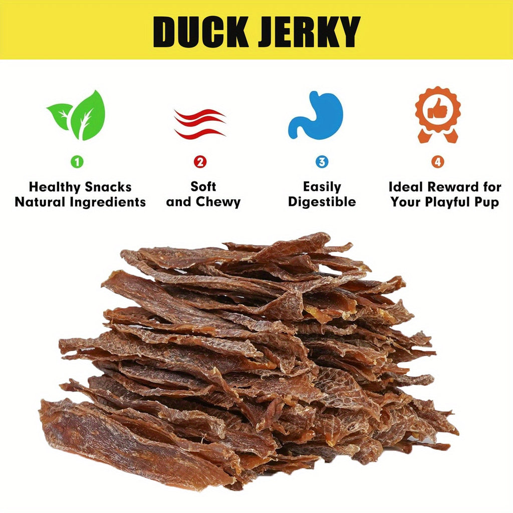 Duck Jerky Training Rewards for Dogs, Easy-to-Tear Chewy Duck Strips for Small, Medium and Large Dogs, Daily Snacks in Multiple Pack Options