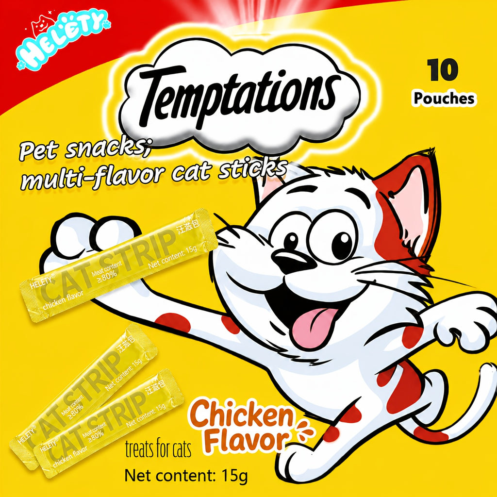 Cat Puree Treat Sticks 15g, Creamy Lickable Snacks for Hand Feeding and Meal Topping, Tuna or Yolk 10-Pack and Listed 72-Piece Mixed Options