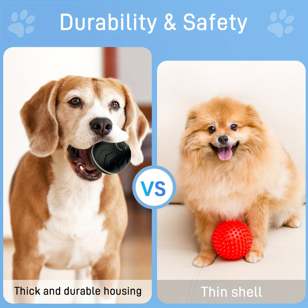 Automatic Jumping Dog Ball, Rechargeable Interactive Bouncing and Rolling Pet Toy for Supervised Chase Play, Single Ball in Eight Color Options