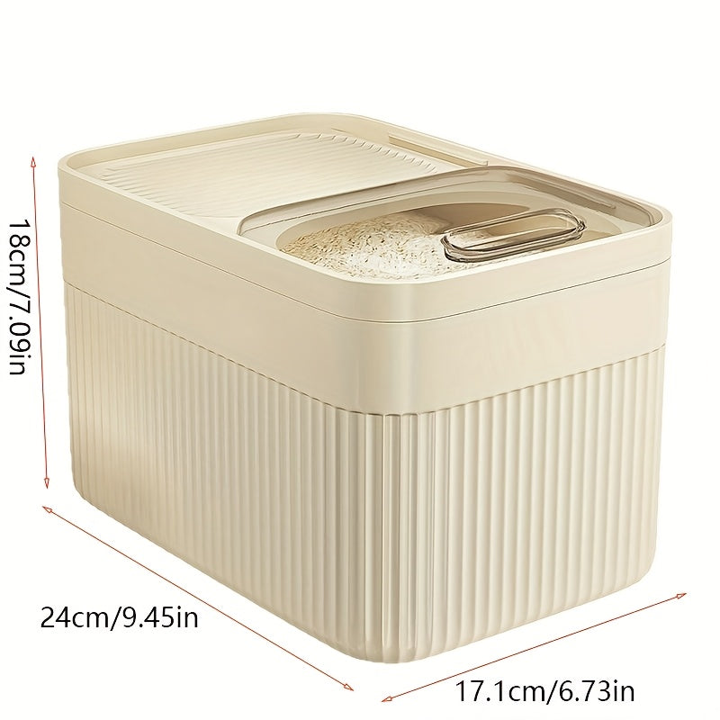 Pet Food Storage Container with Openable Window, White Airtight Cat and Dog Food Bin with Tight-Sealing Lid for Everyday Feeding Area Organization