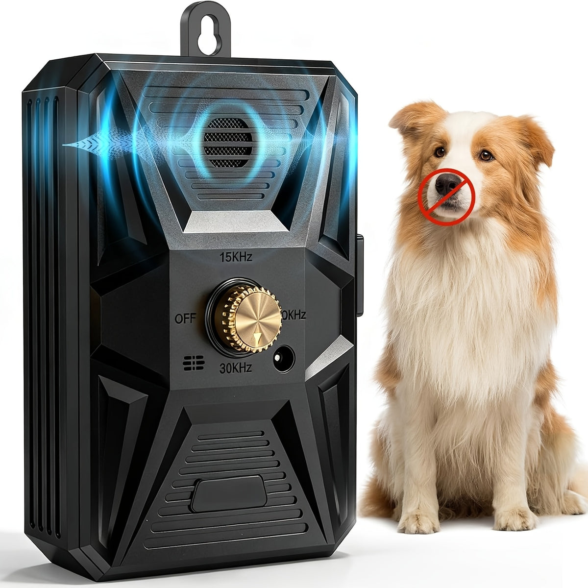 Bark Activated Dog Deterrent with 3 Ultrasonic Modes, USB Rechargeable 1500mAh Bark Control Device with Listed 50ft Range in Ivory White or Dark Gray