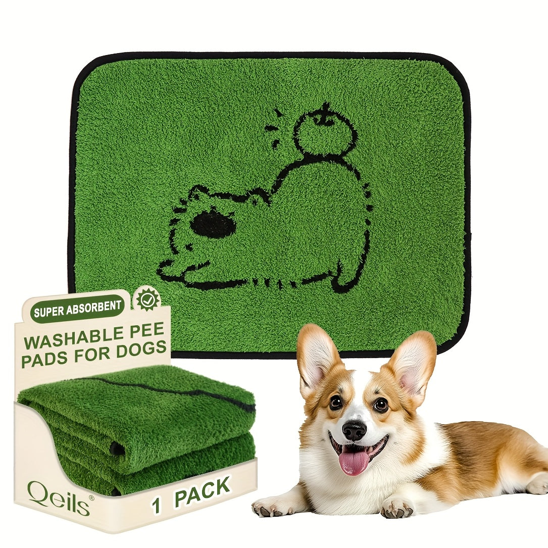 Washable Pee Pads for Dogs 18 x 24 Inches, Reusable Non-Slip Puppy Potty Training Mats with Dog Designs for Floors, Crates and Couches