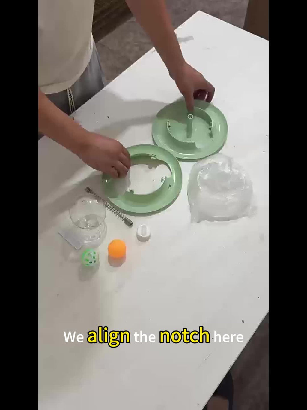 Rotating Cat Toy Wheel, Battery-Free Interactive Plastic Play Toy for Cats and Kittens, Pink or Green with Optional Teasing Feathers