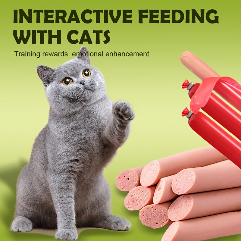 Cat Sausage Treats, Soft Snack Sticks in 16 or 32 Count Packs for Training Rewards and Bonding, Plus Chicken Duck Beef Fish Mixed Flavor Option