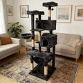 Multi-Level Cat Tree with Plush Resting Areas and Scratching Posts, Indoor Cat Tower in Three Colors with Separate Replacement Column Options