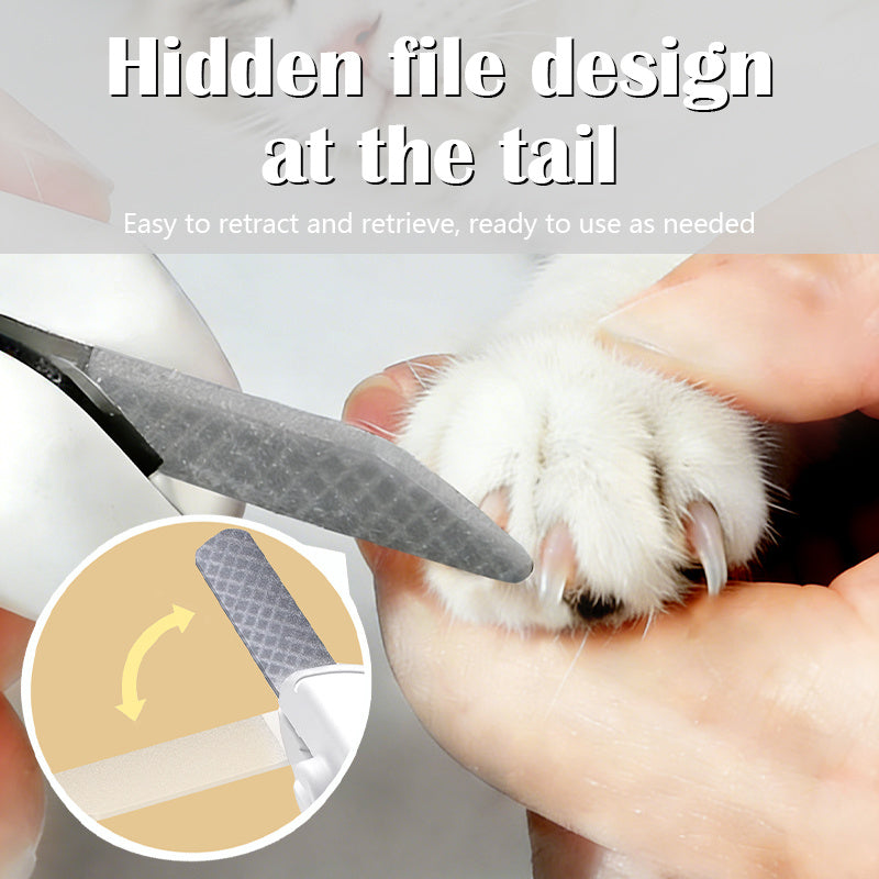 Pet Nail Clipper with Safety Guard and Splash Cover, 2-in-1 Cordless Nail Trimming Tool for Dog and Cat At-Home Grooming, Without Battery