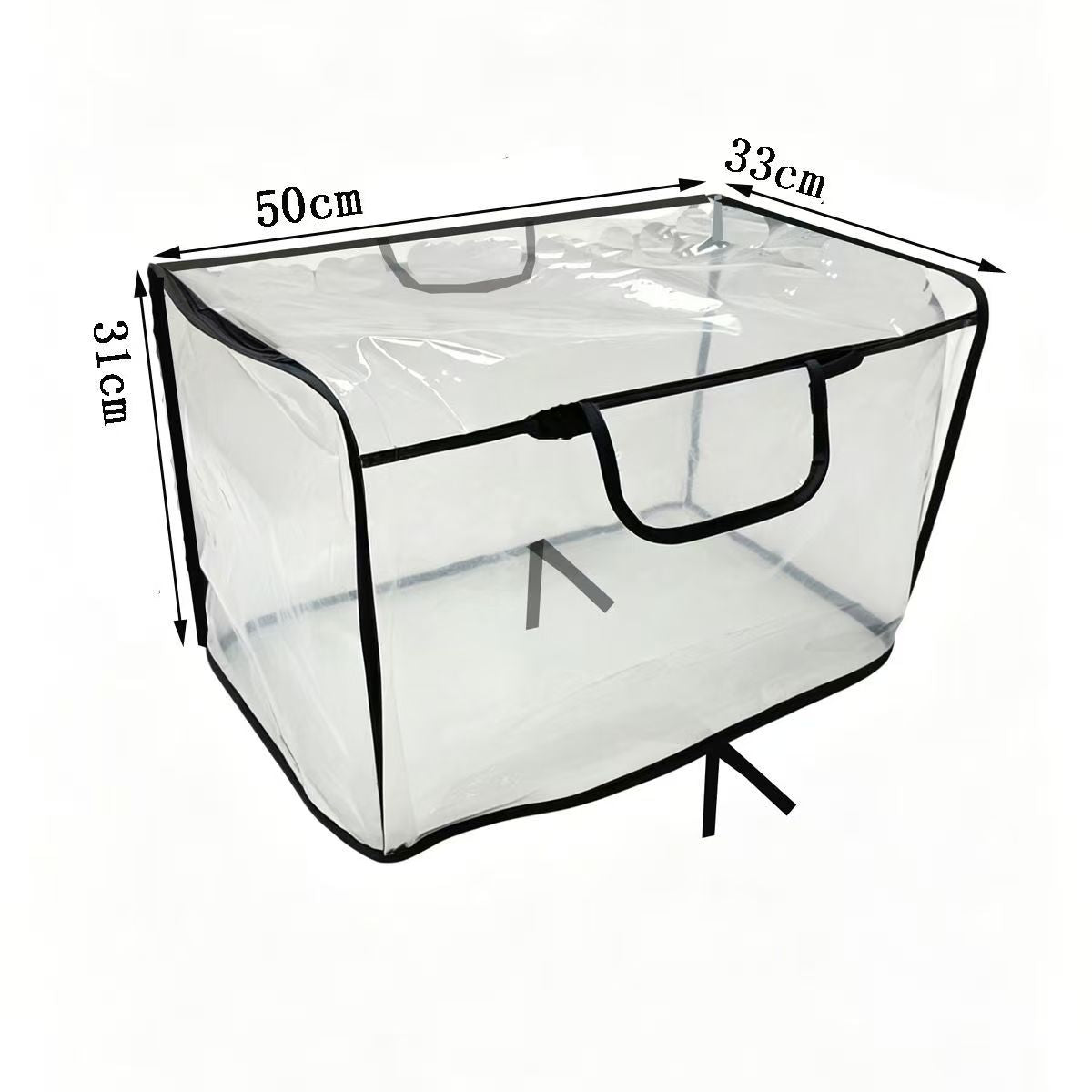 Cat Carrier Rain Cover Only, Transparent EVA Dust Cover with Double-Zipper Access Door for Pet Trolley Suitcases, 50 x 33 x 31 cm