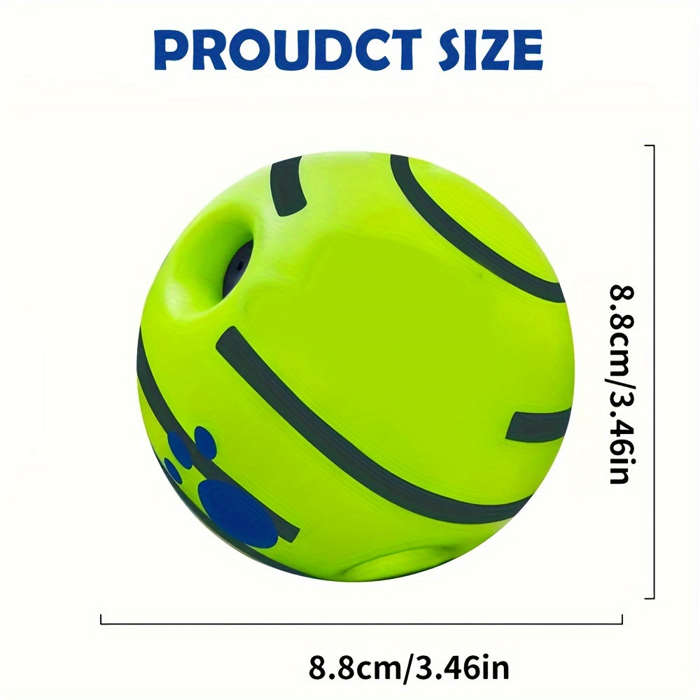 Giggle Ball for Dogs, 5.51-Inch Green Interactive Sound Toy Without Batteries for Large Dogs, Supervised Chase Games and Everyday Enrichment