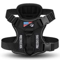 Dog Harness with 3 Patches, Reflective Adjustable Oxford Vest with Breathable Mesh Lining and Chest and Back Leash Loops for Walking, S to XL