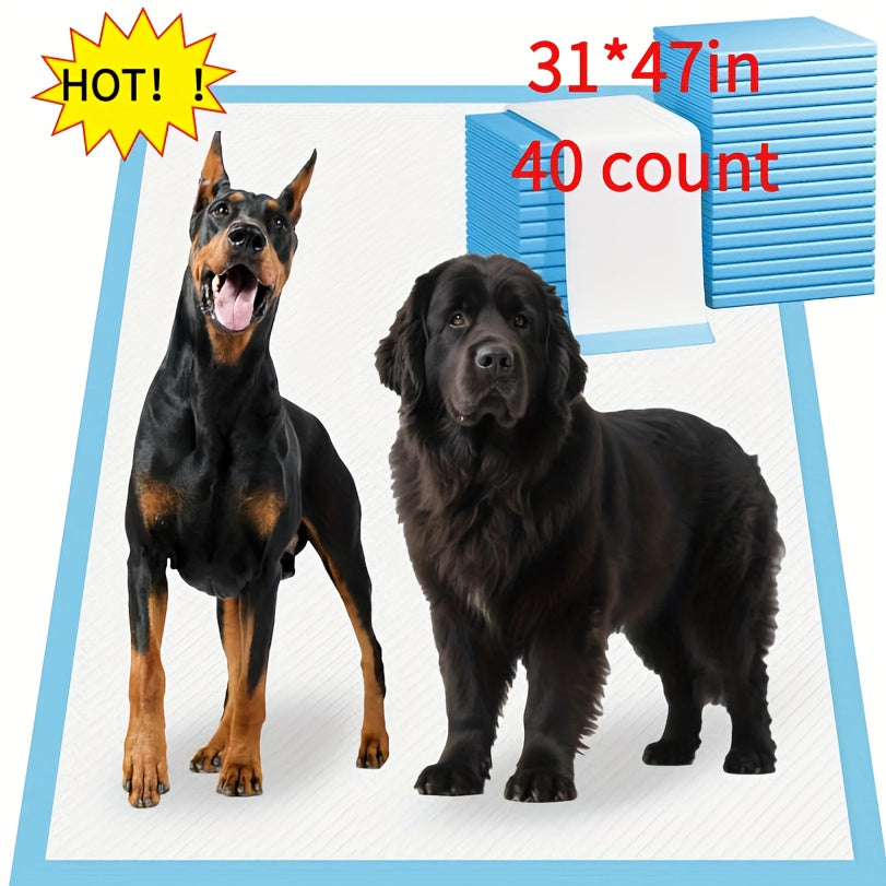 Disposable Dog Pee Pads for Potty Training, 30 x 36 Inch 60 Count or 31 x 47 Inch 40 Count, Extra Large Absorbent Puppy Pads for Home and Crate Use