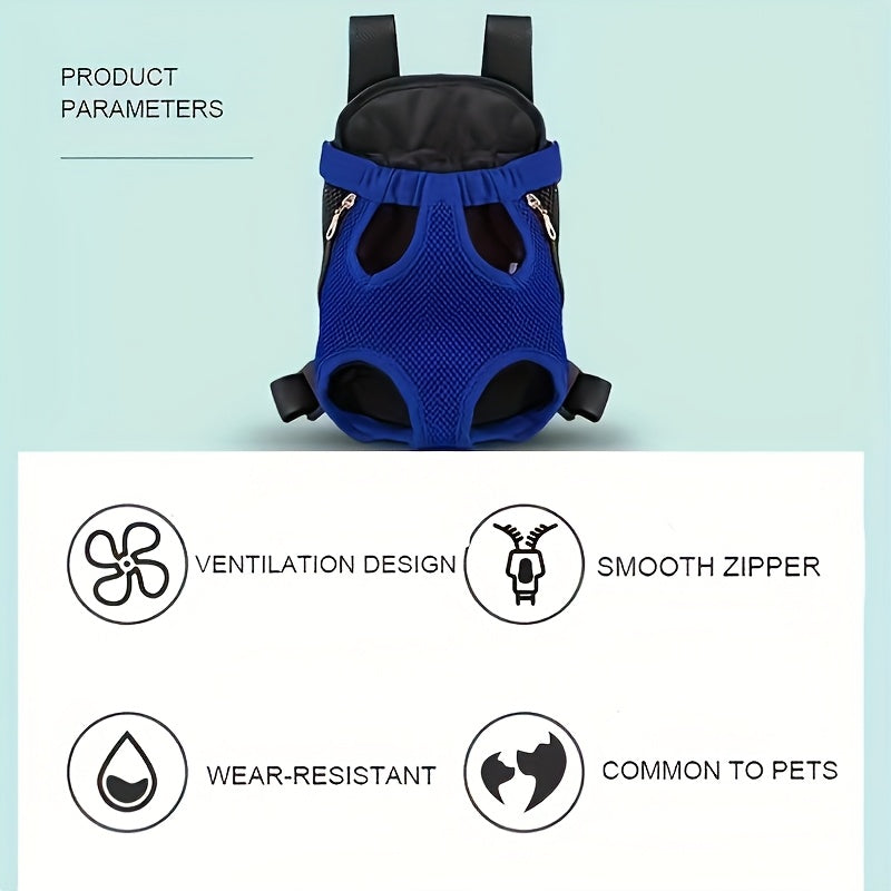 Dog Backpack Carrier with Padded Shoulder Straps for Small and Medium Dogs, Adjustable Zipper Travel Bag for Hiking and Everyday Outings