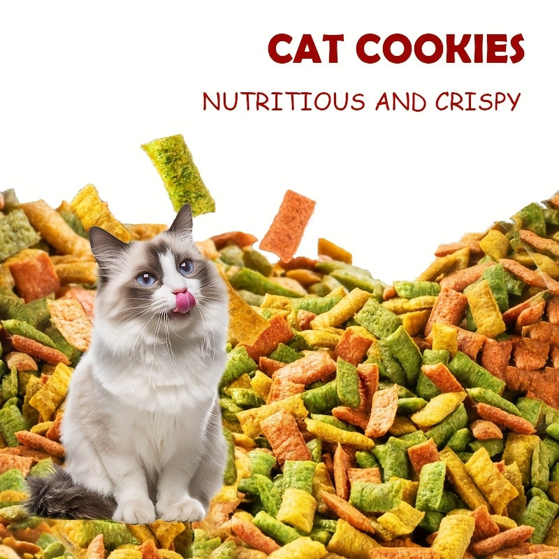 Fish Shaped Cat Biscuits 150g / 5.29oz, Low-Temperature Baked Crunchy Cat Treats for Supervised Rewards, Everyday Snack Time and Food Topping