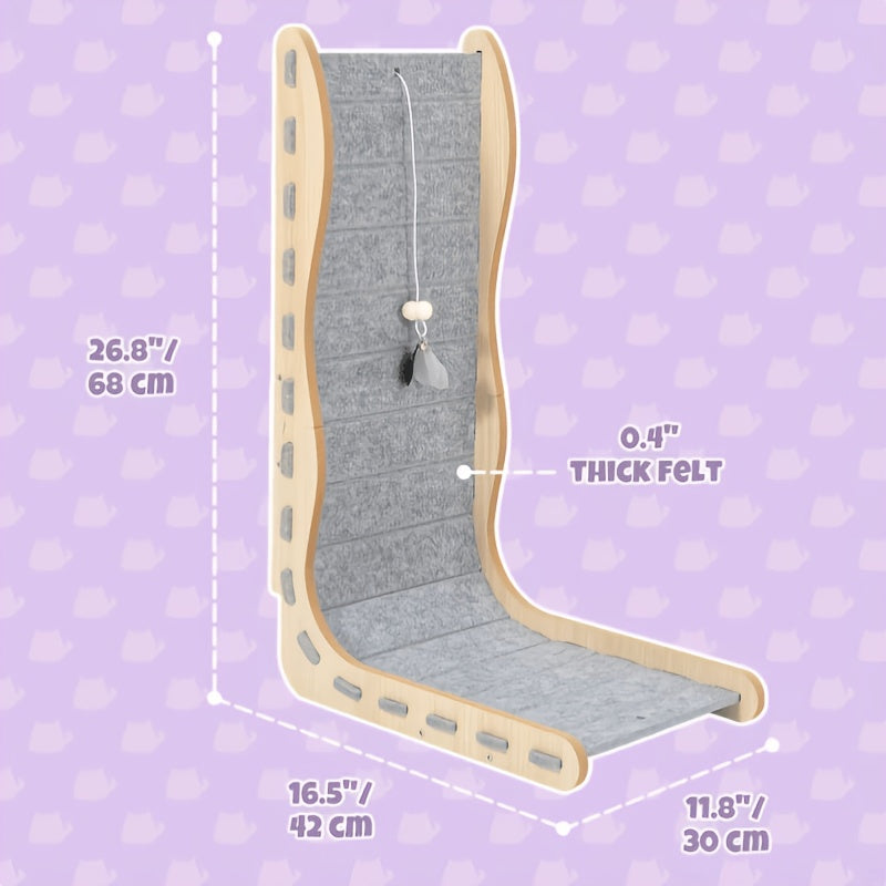 Cat Scratching Pad with Wavy and Felt Model Options, Indoor Cat Scratcher for Everyday Claw Scratching, Stretching and Home Activity