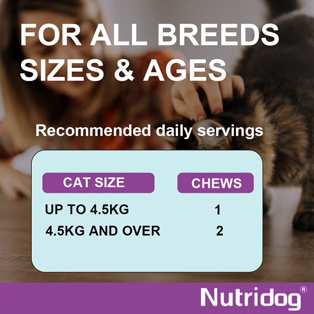 Cat Hairball Supplement Soft Chews, 100 Count Salmon Flavor Hairball Aid for Cats, Convenient Chew Format for Your Cat Care Routine