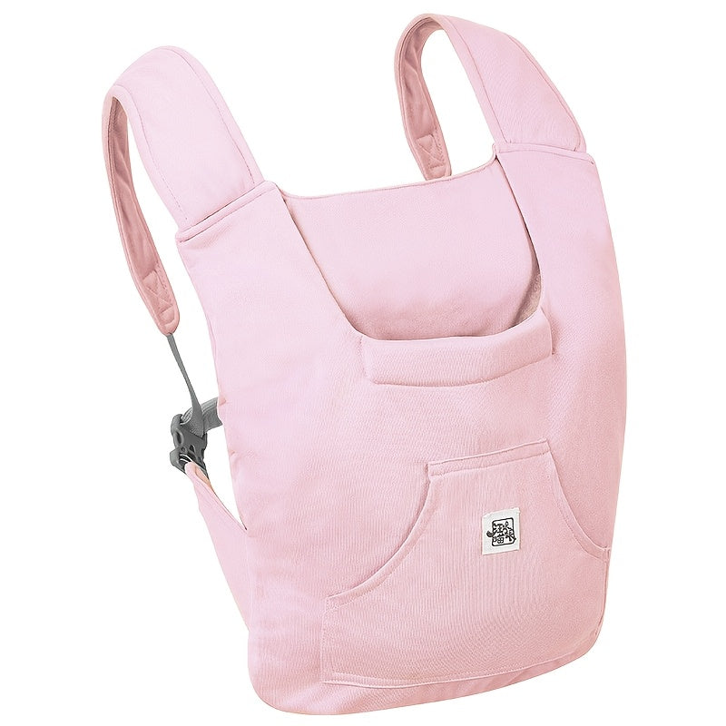 Small Dog Chest Carrier with Front Pocket, Foldable Head-Out Pet Carrying Bag with Adjustable Straps for Dogs up to 5.5 lbs and Cats up to 7.7 lbs