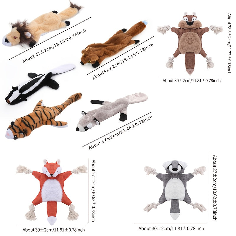 Squeaky Plush Dog Toy Assortment, 10-Piece or 4-Piece Random Animal Set for Supervised Gentle Chewing, Interactive Games and Puppy Playtime
