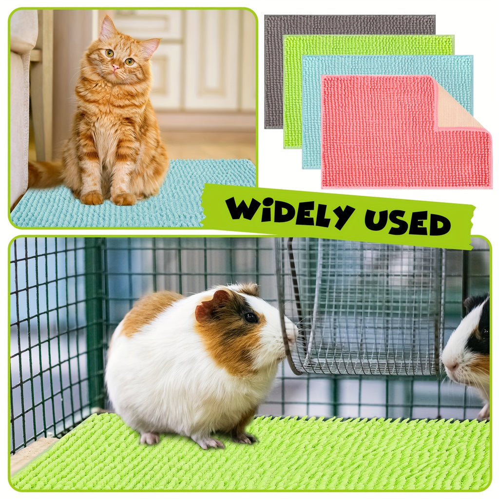Guinea Pig Cage Liners 8 Pack, Washable Reusable 16 x 12 Inch Small Animal Bedding Mats with Non-Slip Backing for Rabbits and Pet Rest Areas