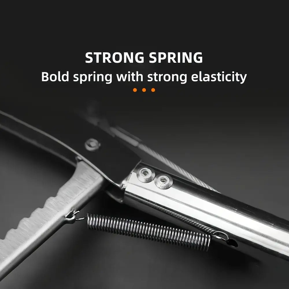 Snake Tongs with Foldable Telescopic Pole, Heavy-Duty 304 Stainless Steel Reptile Handling Tool with Non-Slip Ergonomic Handle for Cleanup