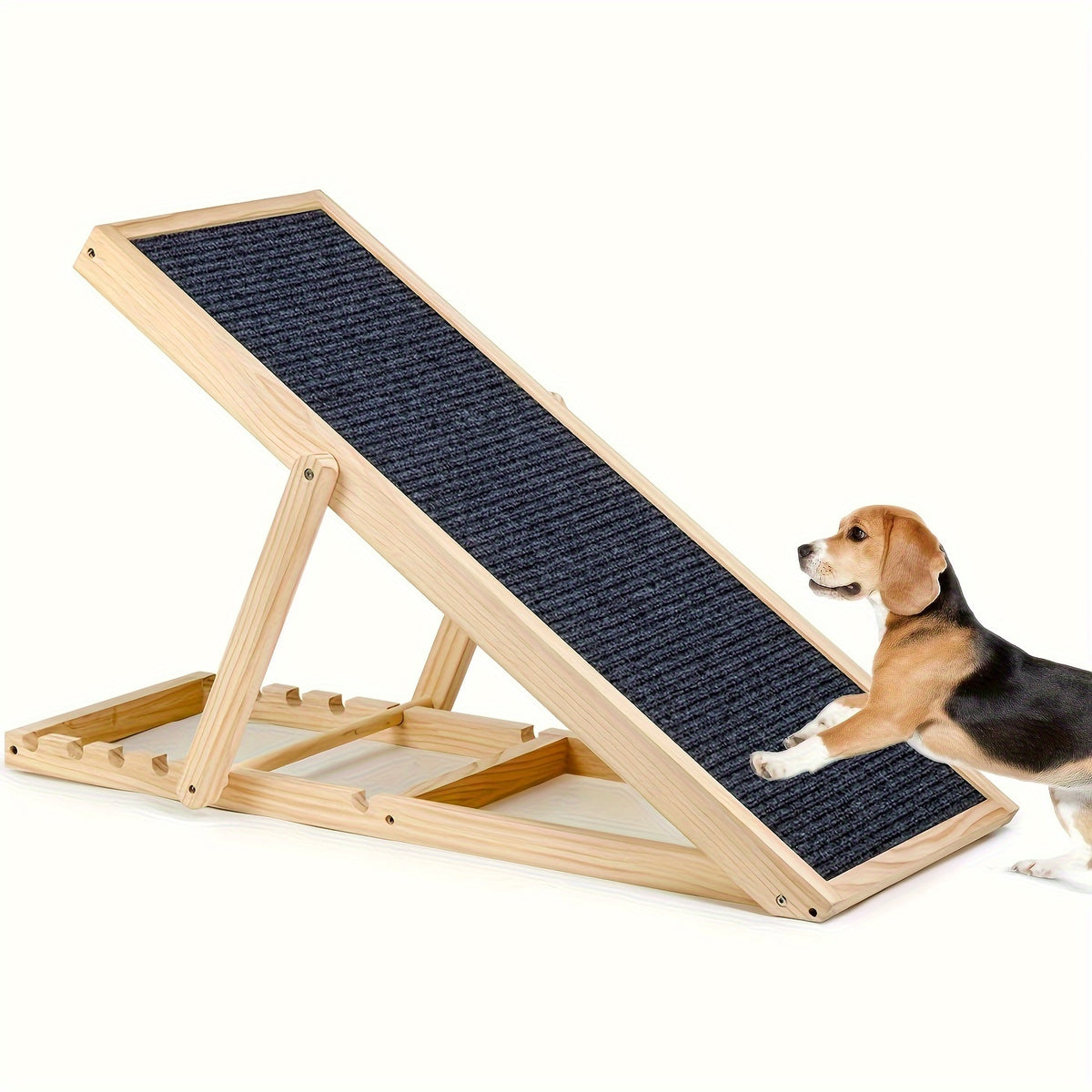 Portable Dog Ramp 42 Inch, Wooden Pet Access Ramp for Dogs and Cats to Reach Suitable Cars, Beds and Couches, Rated Up to 200 Pounds