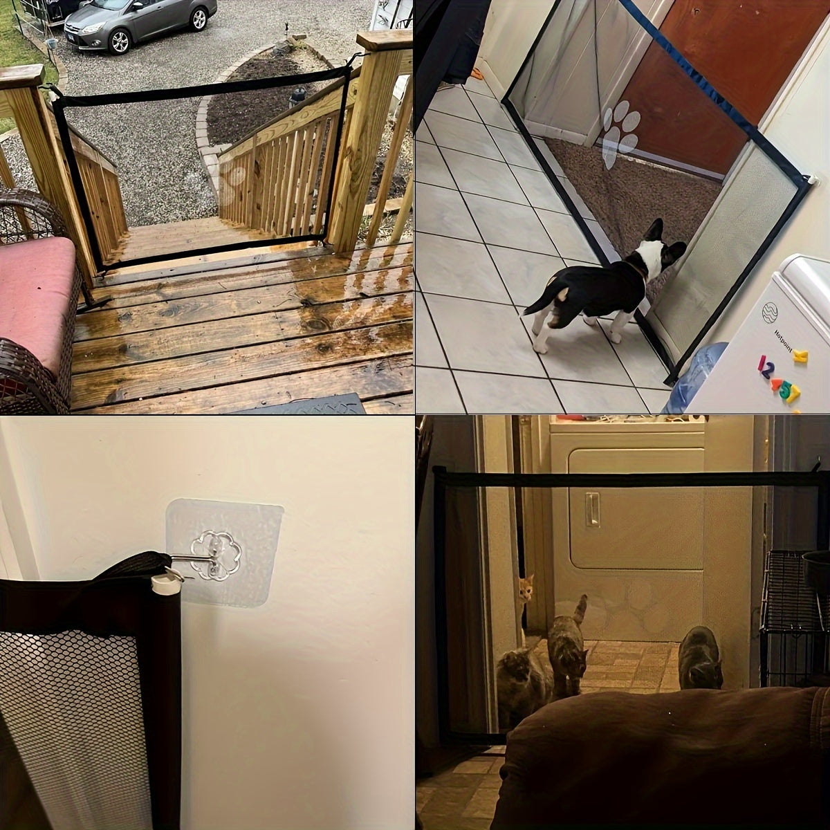 Dog Mesh Gate for Room Separation, Portable Folding Pet Barrier Net with 43.31 Inch Small and 70.87 Inch Large Length Options or Model M Set