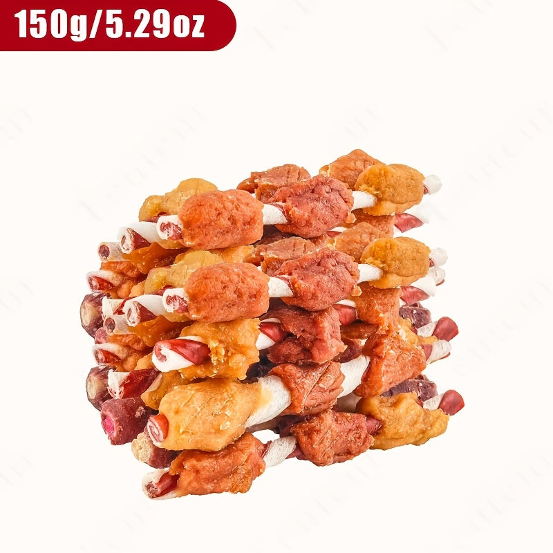 Assorted Rawhide Dog Chews, Chicken, Duck, Chicken Liver and Beef Roll Listed Combo for Supervised Chewing, Everyday Rewards and Pet Gift Baskets