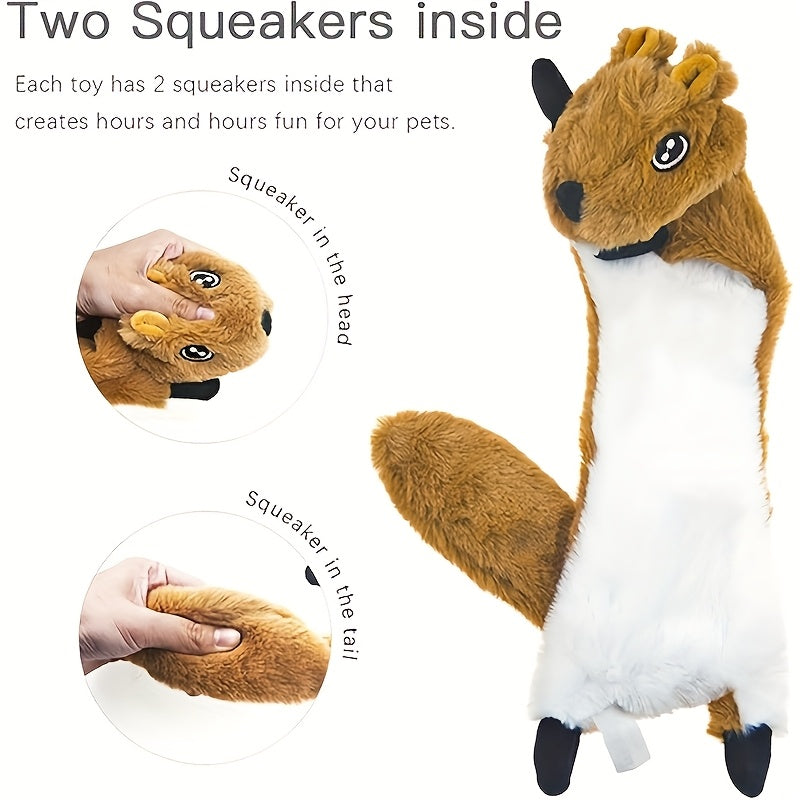 Squeaky Dog Toy Assortment with Rope and Plush Animal Designs, Random 6, 8 or 10 Piece Packs for Supervised Gentle Tug and Interactive Play