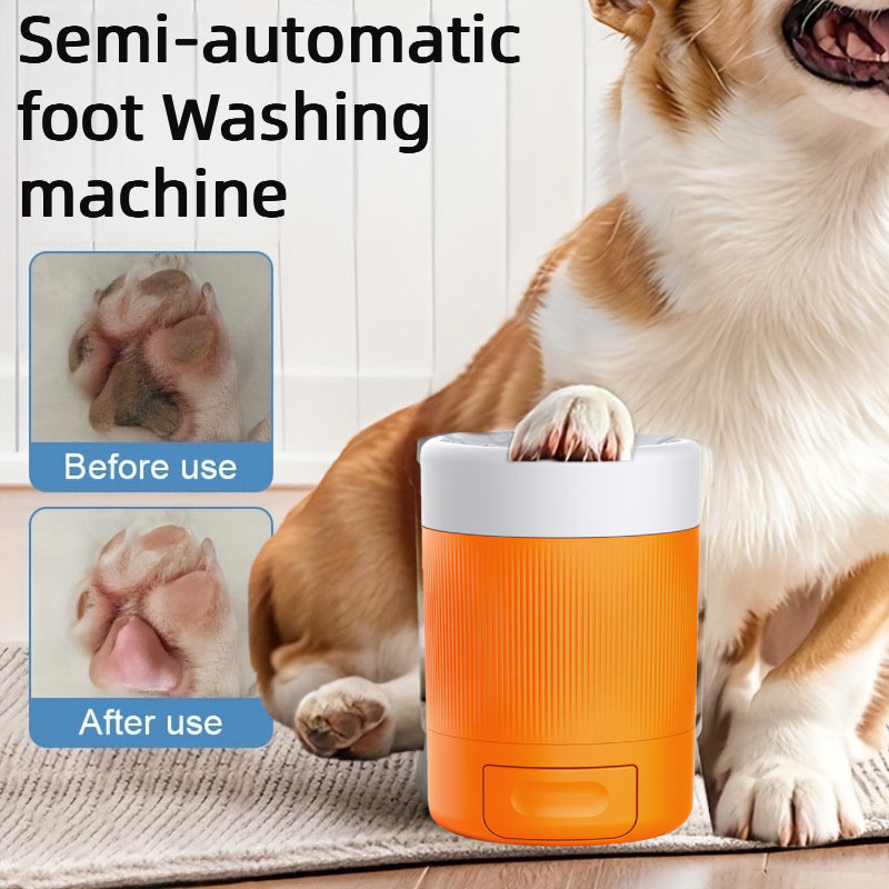 Dog Paw Cleaner Cup with Soft Bristles, Portable Semi-Automatic Pet Paw Washer for Dogs and Cats After Muddy Walks, Car Trips and Outdoor Play, No Battery Required