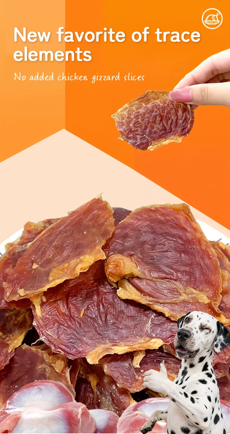 Chicken Gizzard Dog Treats, Air-Dried Jerky Slices for Supervised Training Rewards, Everyday Snack Breaks and Dog Owner Gift Baskets